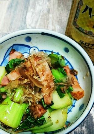ベーコン&チンゲン菜のおかか正油炒め-レシピのメイン写真
