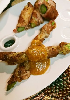 肉巻き辛味噌添え-レシピのメイン写真