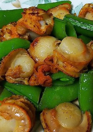 ホタテとスナップエンドウのバター焼き-レシピのメイン写真
