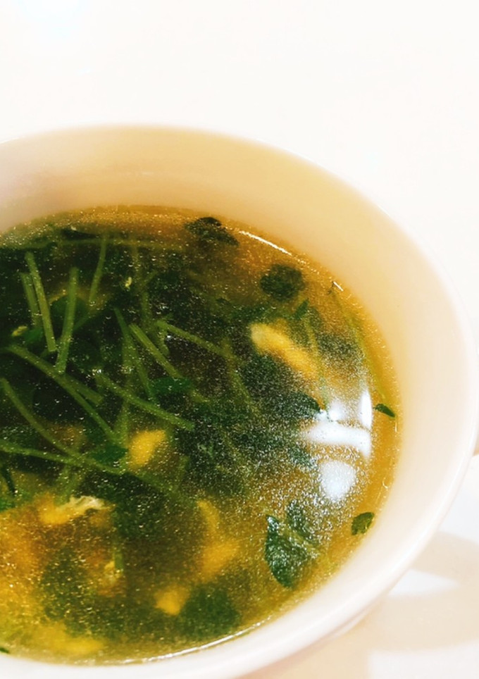 豆苗とたまごの中華スープ-レシピのメイン写真