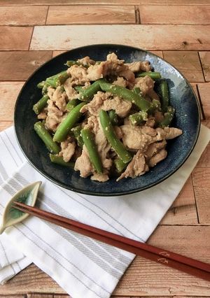 豚肉といんげんの甘酒味噌炒め-レシピのメイン写真