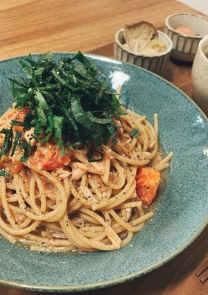 大葉トマトツナの冷製パスタ-レシピのメイン写真