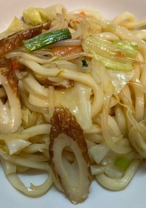 100円ショップで竹輪の焼きうどん-レシピのメイン写真