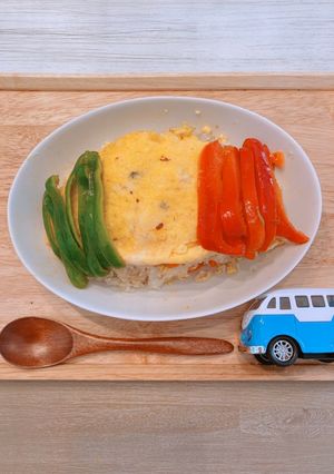さも交通違反!信号機よろしくオムライス!-レシピのメイン写真