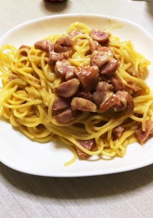 カップスープでカルボナーラ-レシピのメイン写真