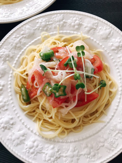 簡単★トマトと新玉ねぎの冷製パスタ★-レシピのメイン写真
