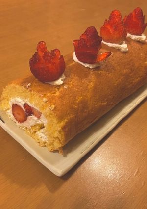 いちごのロールケーキ-レシピのメイン写真