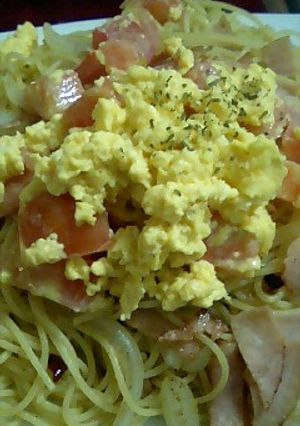 ふわふわたまごとトマトのパスタ-レシピのメイン写真