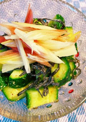 ＊冷菜！茗荷ときゅうりのごま塩昆布＊-レシピのメイン写真