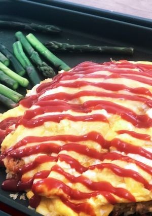 簡単！ホットプレートで大きなオムライス-レシピのメイン写真