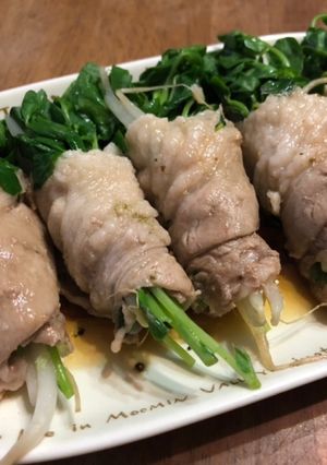 豆苗ともやしの豚バラ巻き-レシピのメイン写真