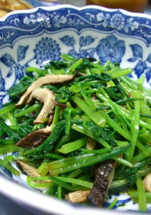 壬生菜と焼きシイタケの和えもの-レシピのメイン写真