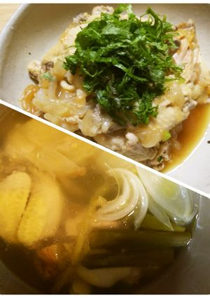 手羽先で簡単ボーンブロスと手羽先の煮物-レシピのメイン写真
