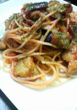 ナスとトマトのパスタ（・ω・）-レシピのメイン写真