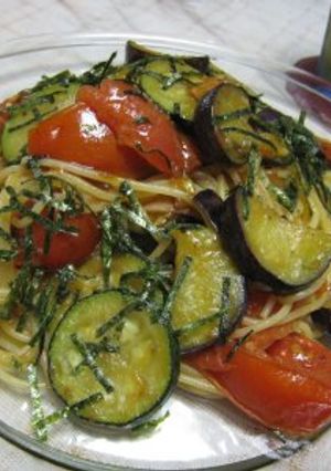 夏野菜！大葉にんにくしょうゆパスタ-レシピのメイン写真