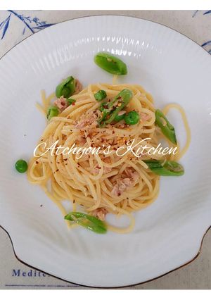簡単カツオとスナップエンドウの冷製パスタ-レシピのメイン写真