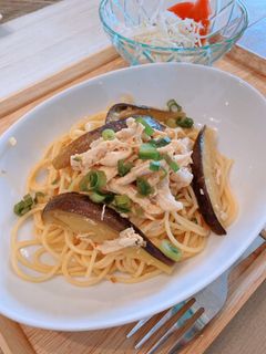 ナスとサラダチキンのペペロンチーノ!!-レシピのメイン写真