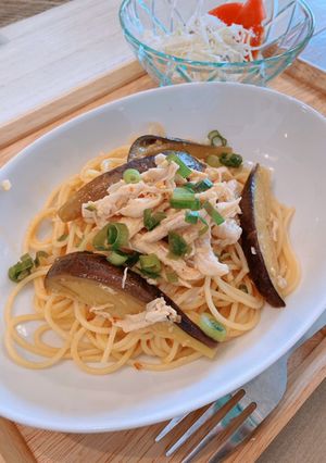 ナスとサラダチキンのペペロンチーノ!!-レシピのメイン写真