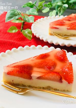 苺ゼリーのレアチーズケーキ-レシピのメイン写真