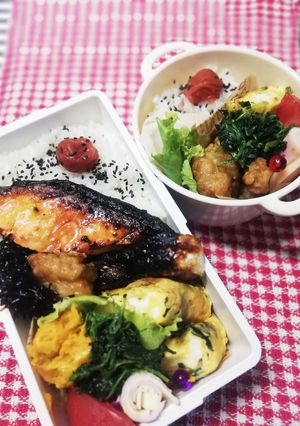 パパ弁当&ママ弁当♡鮭の西京焼き5/13-レシピのメイン写真