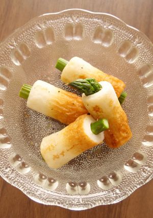 アスパラのちくわ詰でロールキャベツ風-レシピのメイン写真