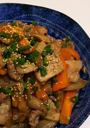 豚肉とごぼうと人参のきんぴら風炒め煮-レシピのメイン写真