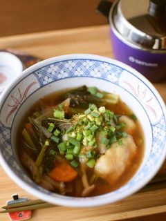 【電鍋レシピ】お野菜たっぷりすいとん-レシピのメイン写真