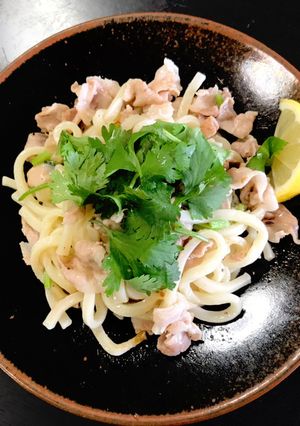 豚バラパクチー焼うどん-レシピのメイン写真