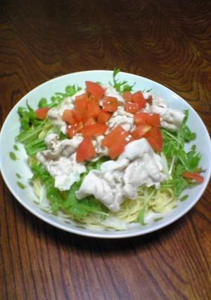 豚肉と水菜のパスタ-レシピのメイン写真
