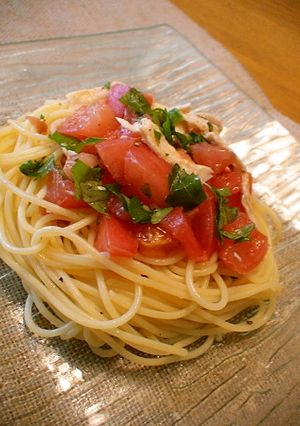 *トマトとムネ肉の冷製パスタ*-レシピのメイン写真