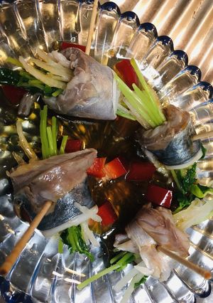 豆苗クルクル〆鯵巻き٩( ᐛ )و☆-レシピのメイン写真