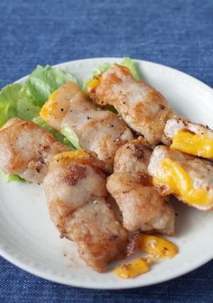 ニンニク香る!豚薄切り肉でチーズ巻き-レシピのメイン写真