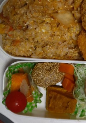 レンジ簡単洋風クリーミー味噌ラーメン味炒飯弁当-レシピのメイン写真