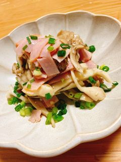 簡単副菜①!舞茸とハムのガーリックソテー-レシピのメイン写真