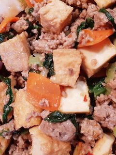 厚揚げと挽き肉の味噌炒め-レシピのメイン写真