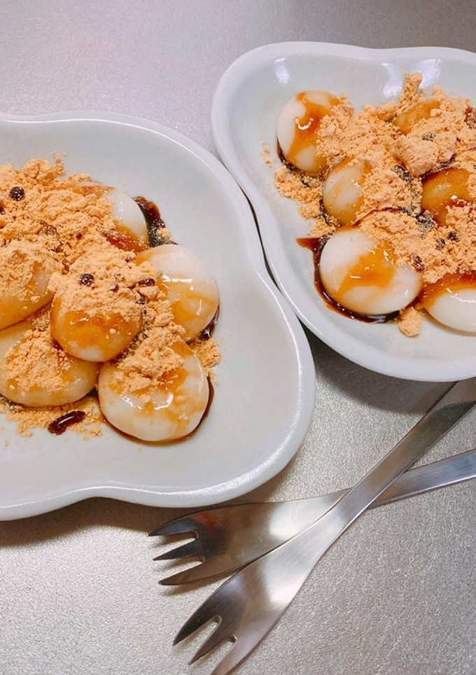 白玉だんご黒蜜きなこがけ-レシピのメイン写真