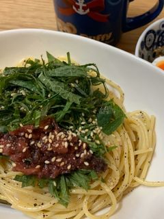 冷製♩梅と大葉の和風パスタ-レシピのメイン写真