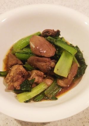 【鉄分たっぷり】鶏レバーと小松菜の炒め物-レシピのメイン写真