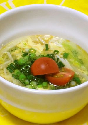 【健康】野菜シャキシャキ減塩卵スープ-レシピのメイン写真