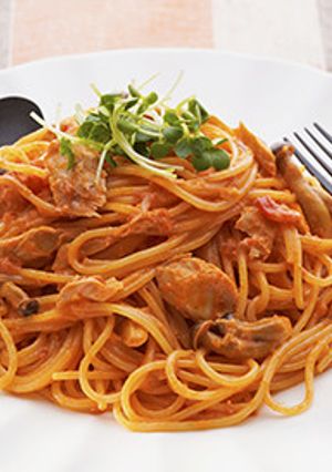 ツナのトマトクリームパスタ-レシピのメイン写真