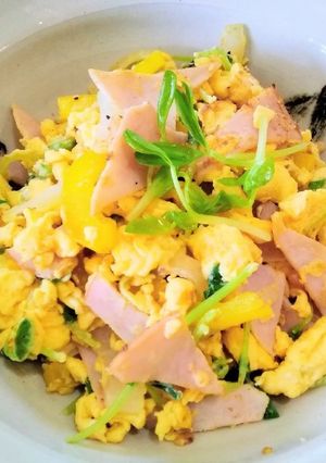 豆苗の卵炒め-レシピのメイン写真