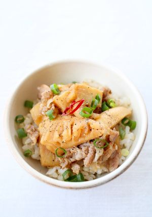 ラーメンにも♪竹の子で【豚メンマ丼】-レシピのメイン写真