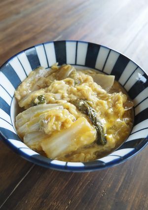 《副菜①》白菜と卵のとろとろ煮-レシピのメイン写真