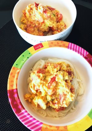 トマ玉の混ぜ麺-レシピのメイン写真