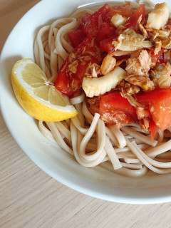 さっぱり♪海鮮トマトの冷製うどん-レシピのメイン写真