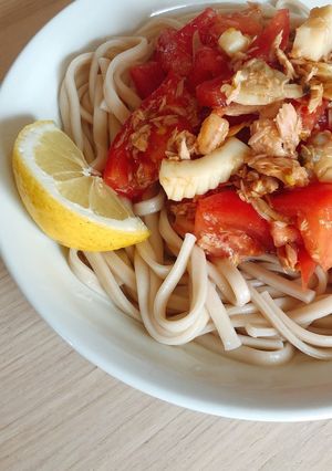 さっぱり♪海鮮トマトの冷製うどん-レシピのメイン写真