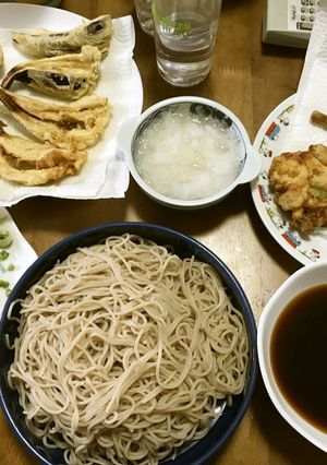 茄子・鞘いんげんの天ぷらそば-レシピのメイン写真