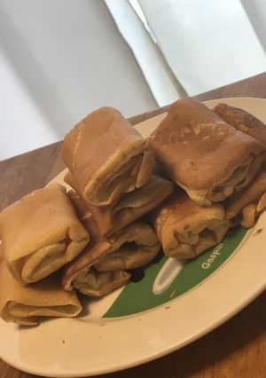 簡単ふわもこ♡卵焼き風パンケーキ！-レシピのメイン写真