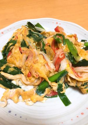 ニラかにかま卵焼き-レシピのメイン写真