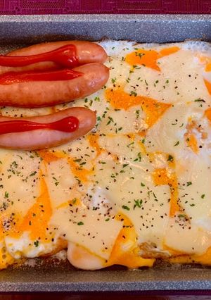 【糖質オフ】チーズエッグ焼き【ズボラ飯】-レシピのメイン写真
